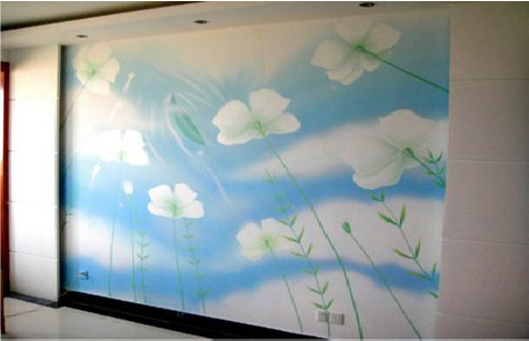  普格画墙绘怎么画好白云的蓬松感？