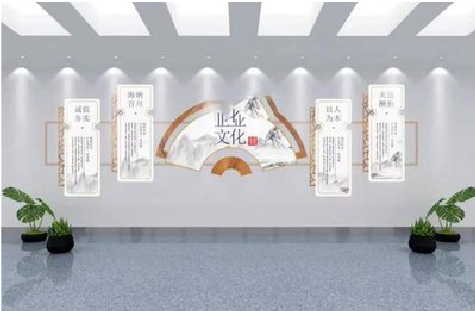  普格企业文化墙设计的核心要素。