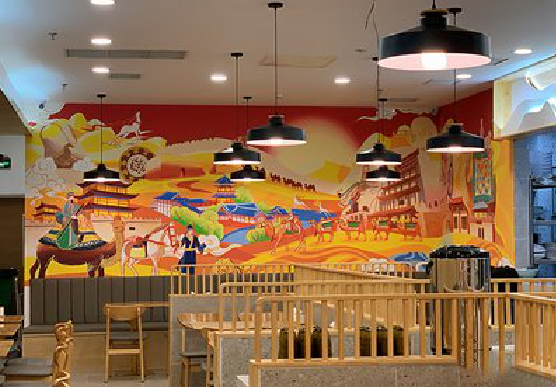  普格商业空间彩绘介绍。