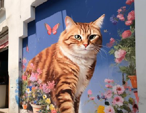  普格自己绘制有个性的手绘墙