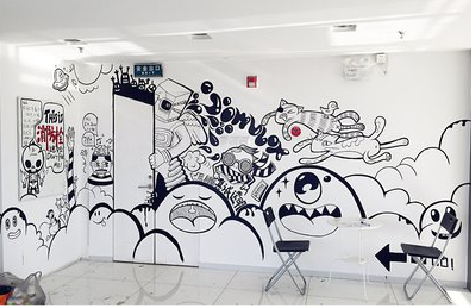  普格手绘墙并非传统涂鸦。